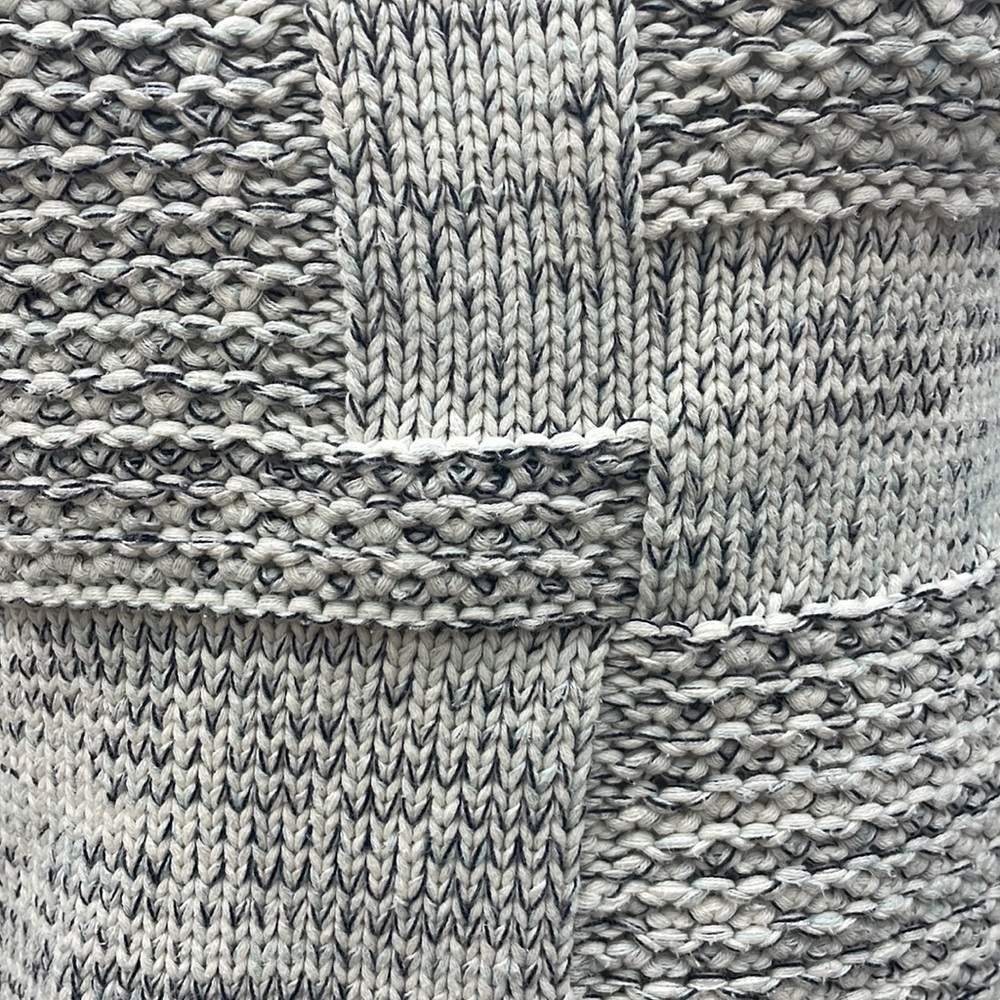 Banana Republic Chunky Knit Crewneck Sweater 100% Cotton Preppy Blue White Small - Picture 3 of 10